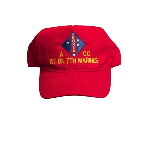 A CO 1ST BN 7TH MARINES DIVISION HAT KOREA PATCH CAP US MARINES VETERAN NEW - Picture 3 of 8